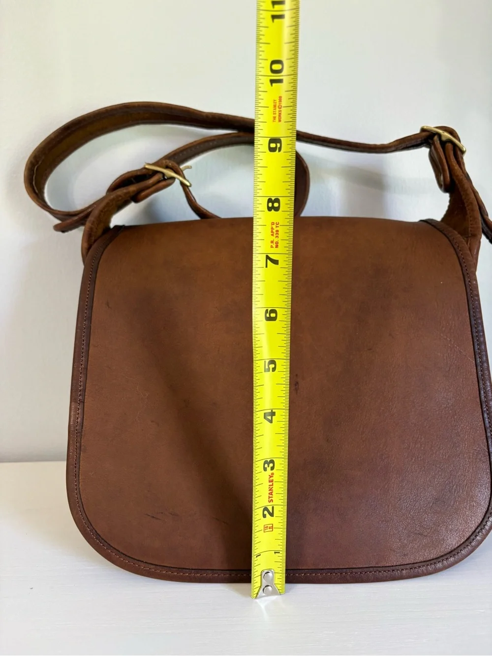 RARE NYC MADE Vintage Coach Companion Flap Bag | British Tan Leather #9919 - Picture 12 of 16